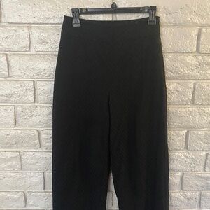 Rebecca Taylor Herringbone Weave Black Cropped Wide Leg Pants-Size 2